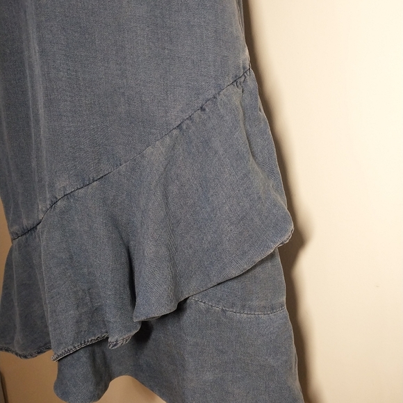 Banana Republic Denim Zippered High-Low Dress Size 6 - Picture 4 of 6